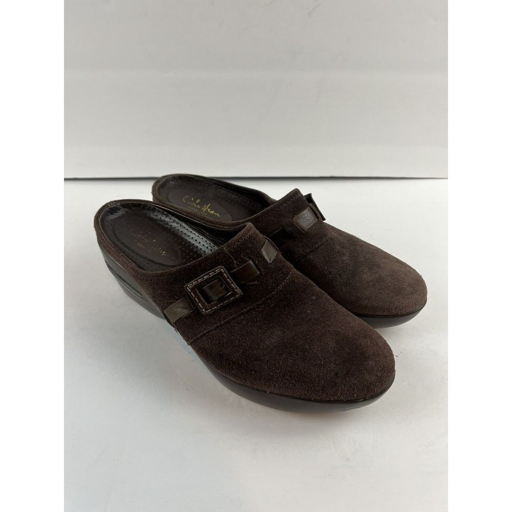 Cole Haan  Womens Size 8 B Slip-On Mule  Slides Brown Suede Sandals Shoes D22508
